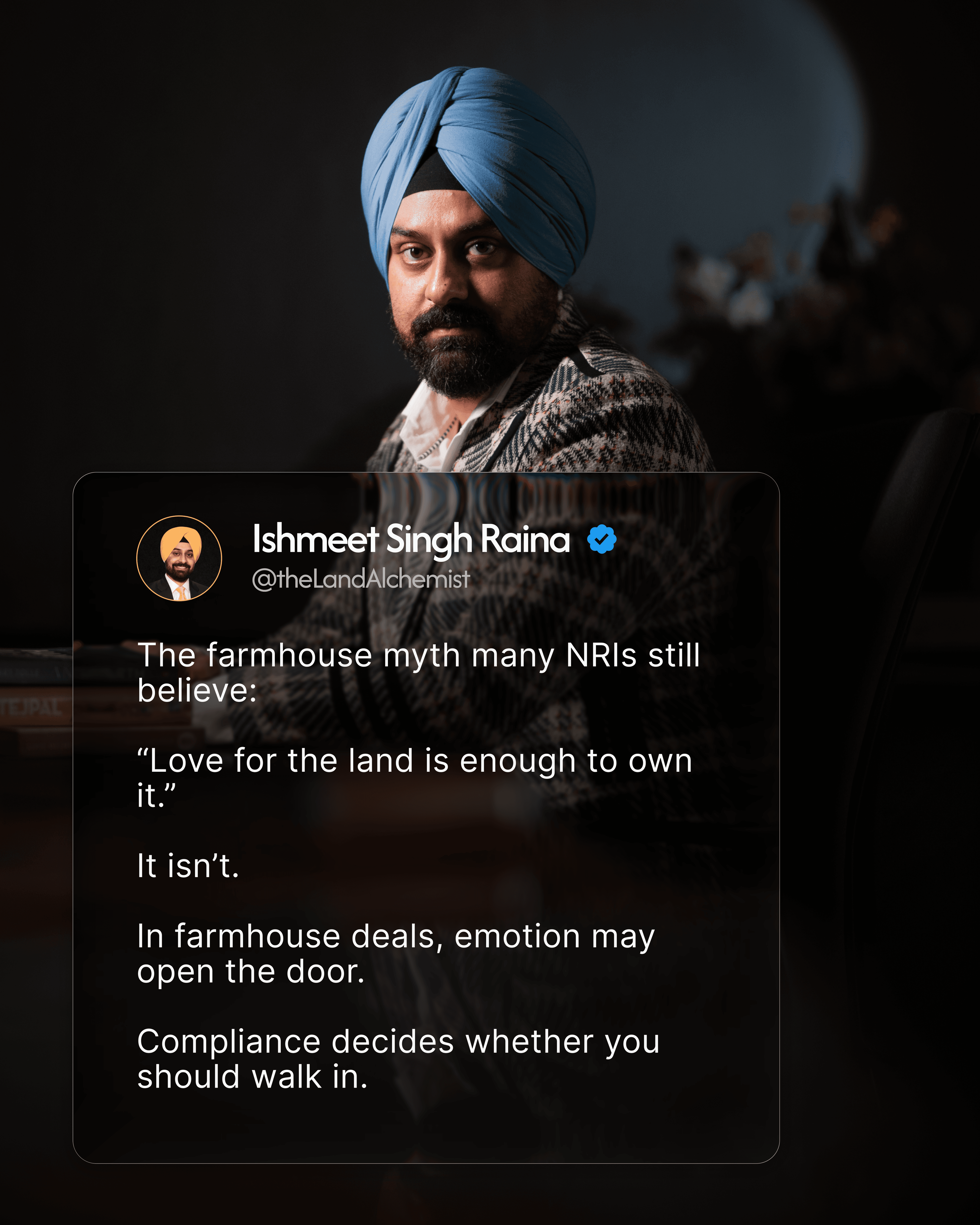 Ishmeet Singh Raina real estate personal branding static post creative