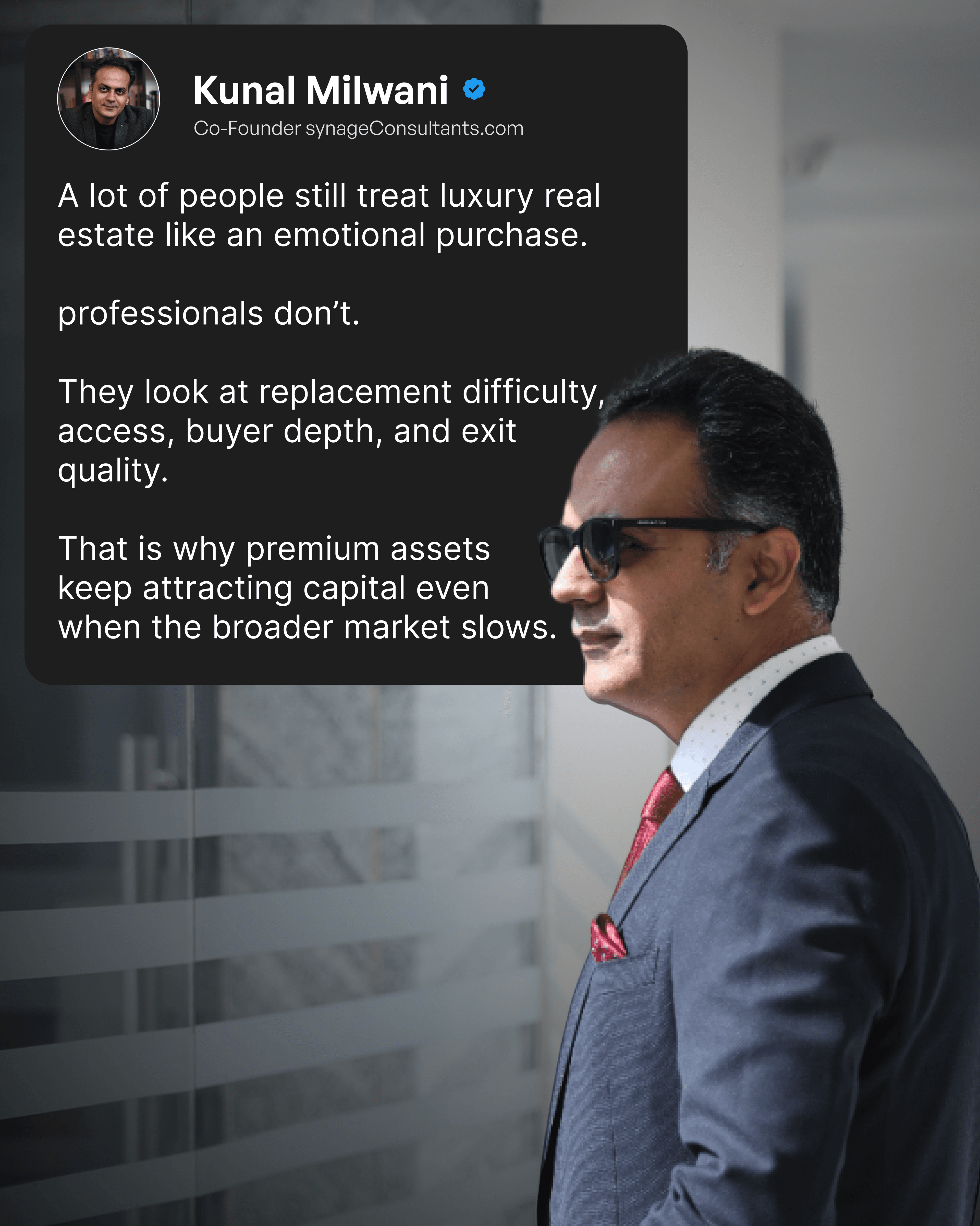 Kunal Milwani finance personal branding static post creative